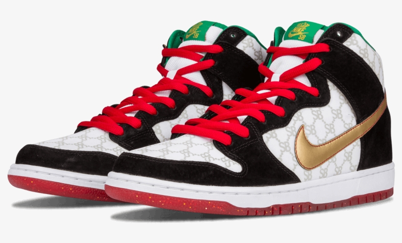 Nike Dunk High Sb 'black Sheep Paid Gold, transparent png