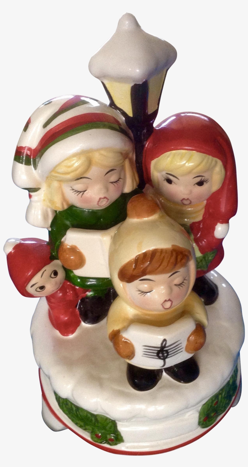 Vintage Christmas Carolers Music Box Ceramic Silent - Christmas Day, transparent png