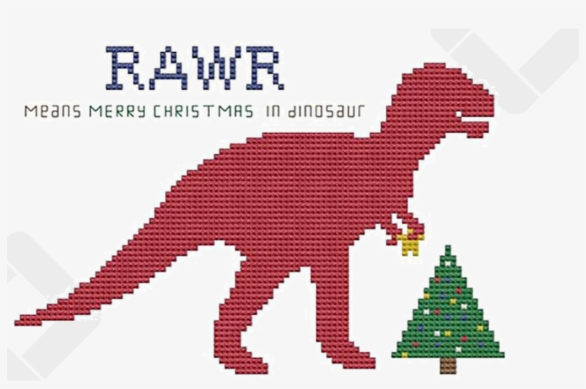 Cross Stitch T Rex, transparent png