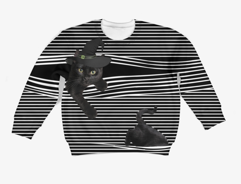 3d Cute Black Cat Kid Full Print Hoodie T Shirt - Shirt, transparent png