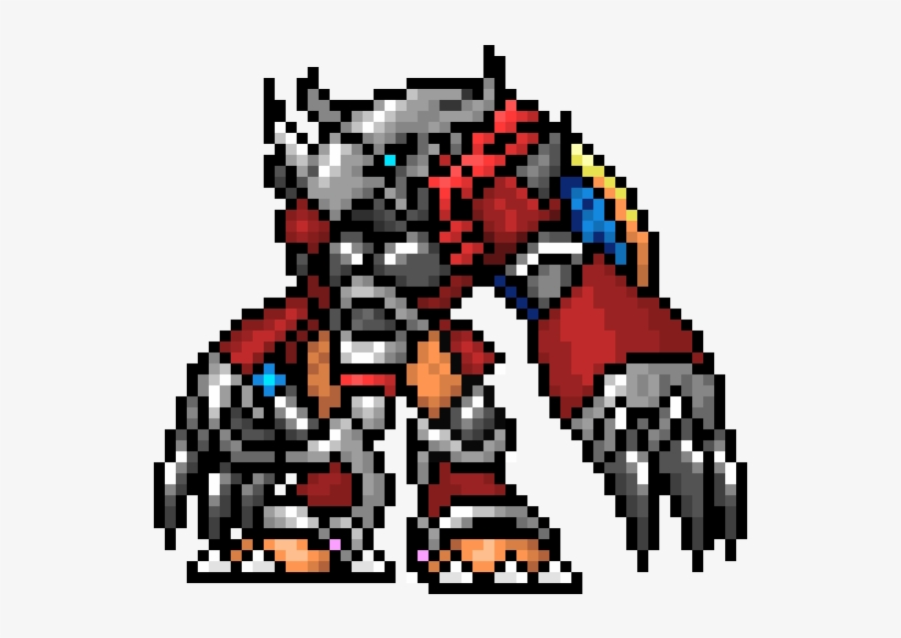 Crimsonwargreymon Redo - Wargreymon Pixel Art, transparent png