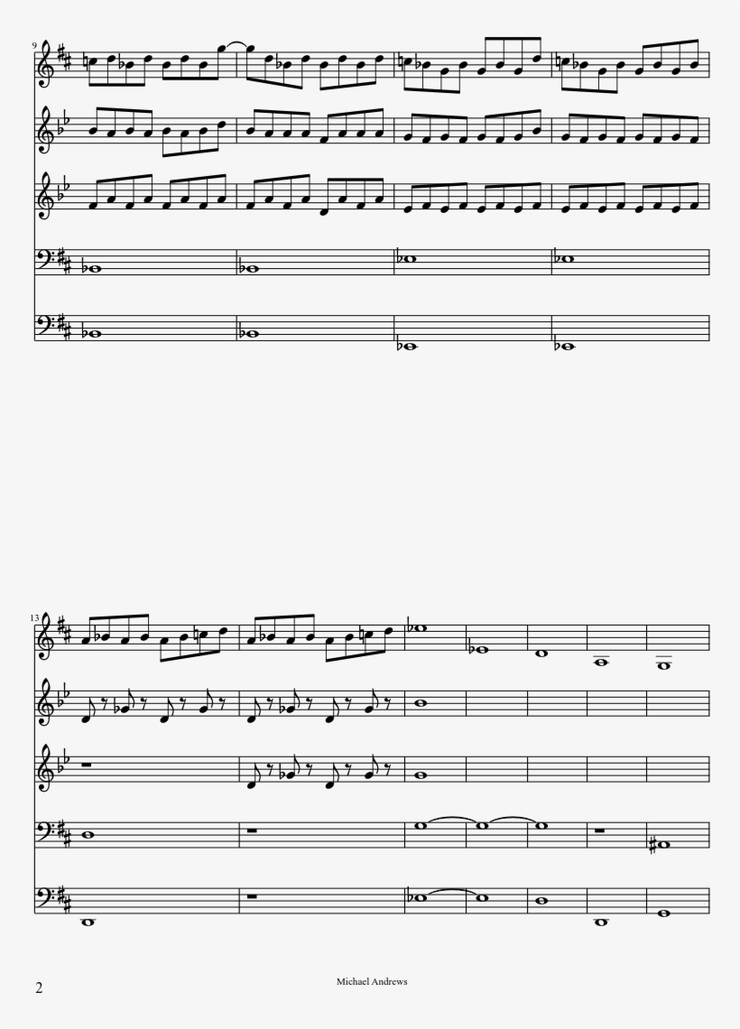 Sheet Music 2 Of 2 Pages - Calypso Bells With Notes, transparent png