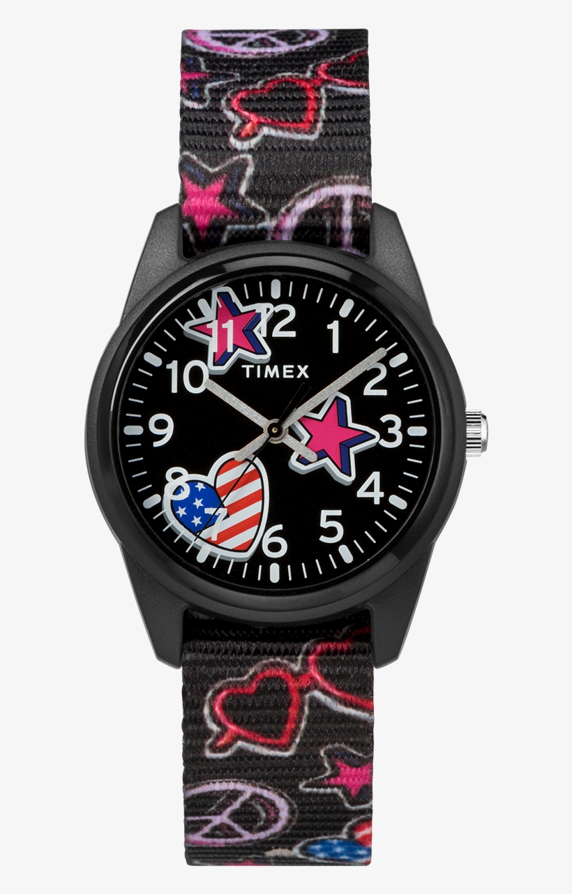 Kids Analog 32mm Nylon Strap Watch Black Large - Timex T Series Chronograph, transparent png