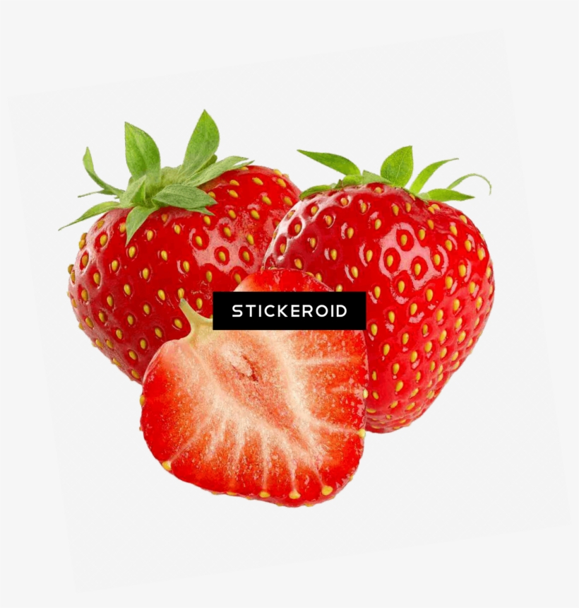 Three Strawberries - Strawberries Png, transparent png