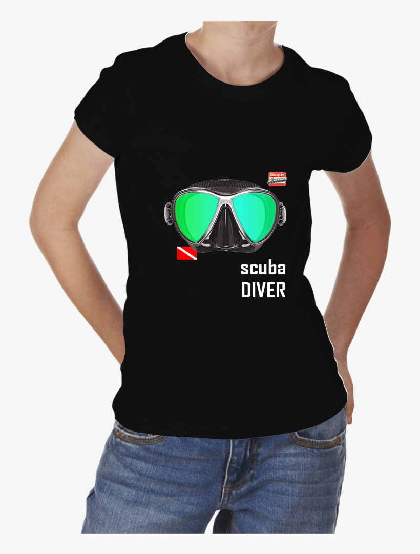 Scuba Mask Logo T Shirt Shop Simply - Womens Scuba Diving T Shirt, transparent png