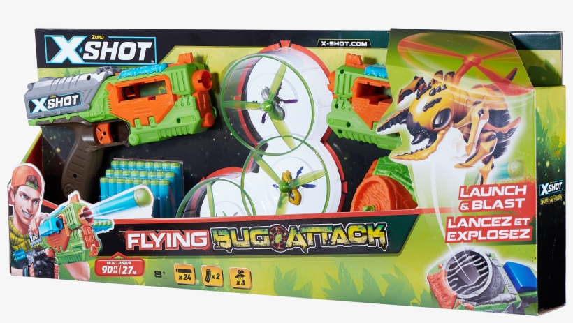 X-shot Flying Bug Attack Double Swarm Seeker Foam Dart - Toy, transparent png