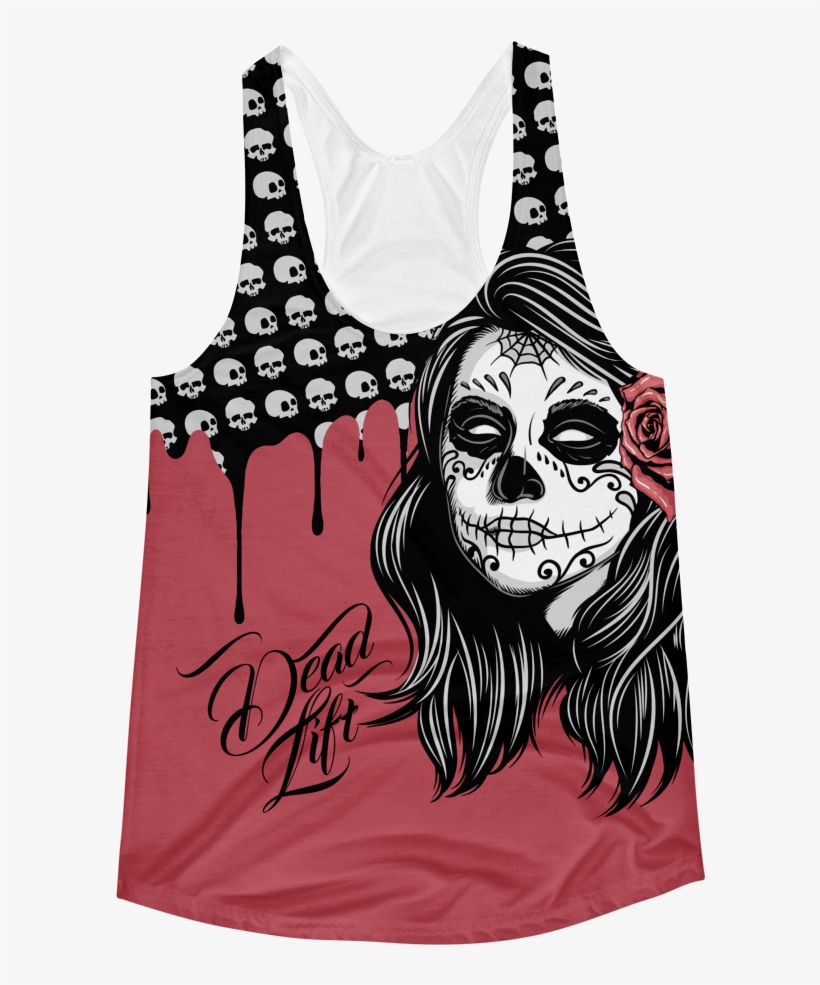 Day Of The Deadlift Women's Racerback Tank Top Lift - Mexican Girl Skull Ipod Touch 6 Case, transparent png