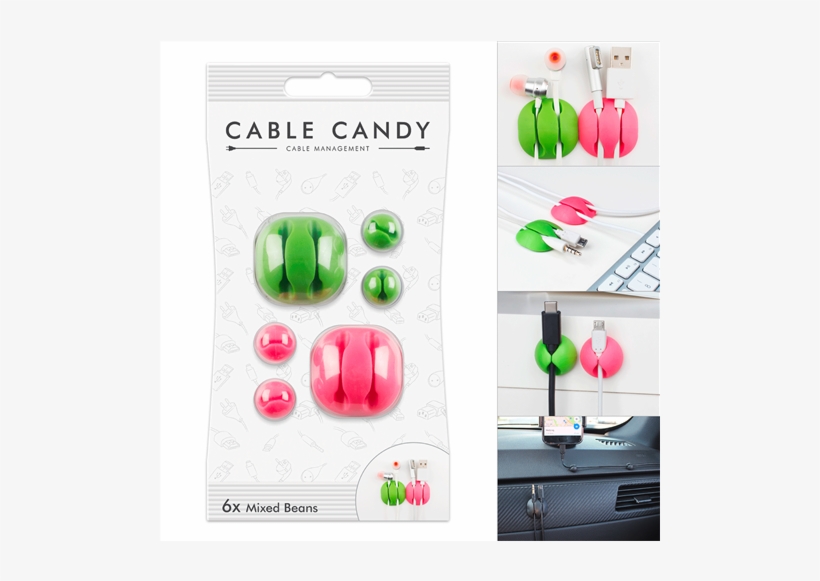 Cable Candy Gumi Tappancs Kábelvezető Vegyesen Zöld - Cable Candy Beans Black - Mline Cc017, transparent png