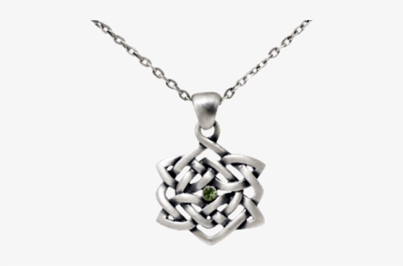 Celtic Knot Necklace With Green Gem - "celtic Knot Necklace With Green Gem", transparent png