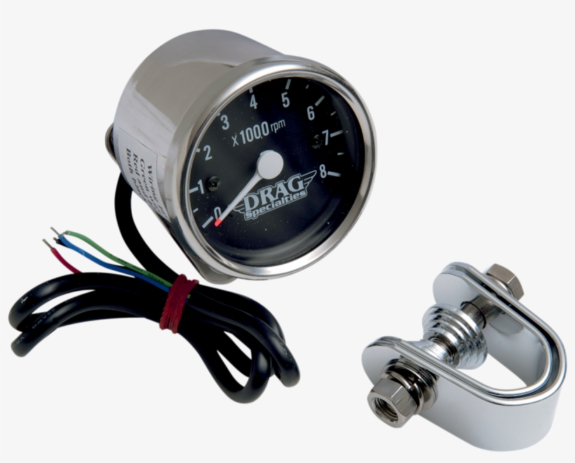 Drag Specialties 8000 Rpm Chrome Electronic Tachometer - Drag Specialties | Tach Elec 2.4"blk Bulb Lt | 0, transparent png