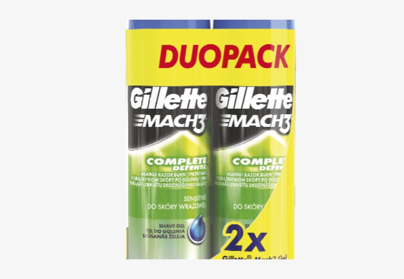 Gillette Mach 3 Complete Defense Shaving Gel 200 Ml, transparent png