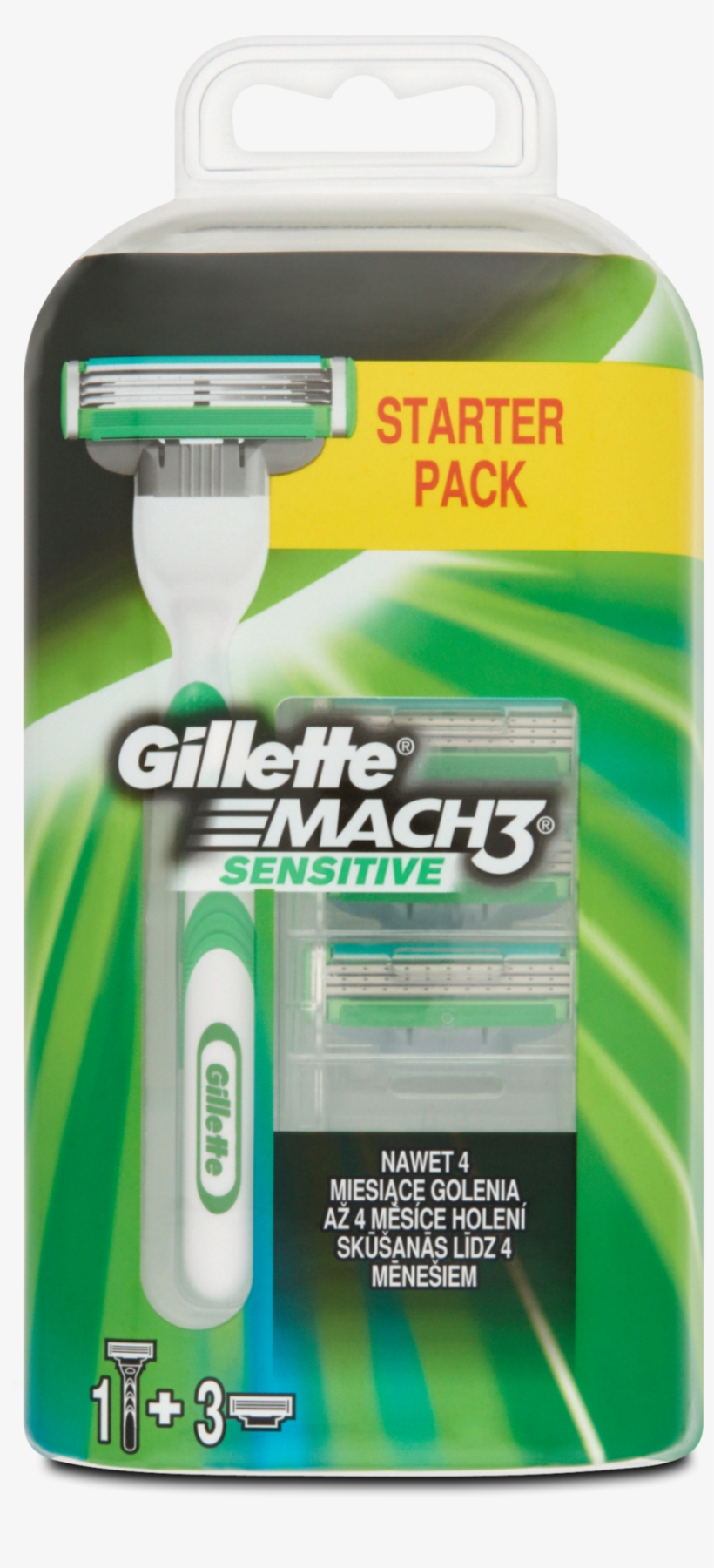 Gillette Mach3 Sensitive Borotvabetét, 1 Db Tartósan, transparent png
