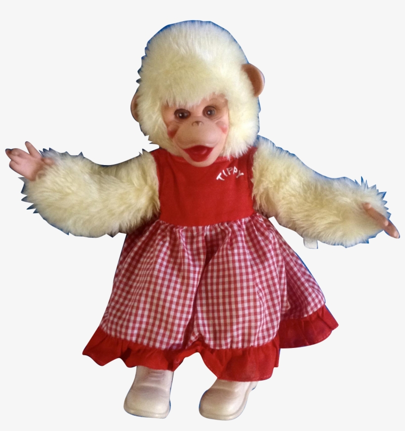 Vintage Rushton Rubber Face Tippy Monkey Stuffed Plush - Stuffed Toy, transparent png