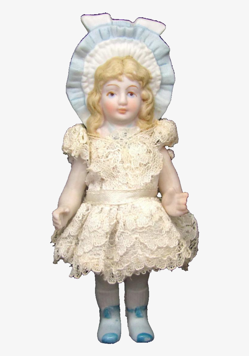 Vintage Shackman All Bisque Doll Molded Bonnet Head - Doll, transparent png