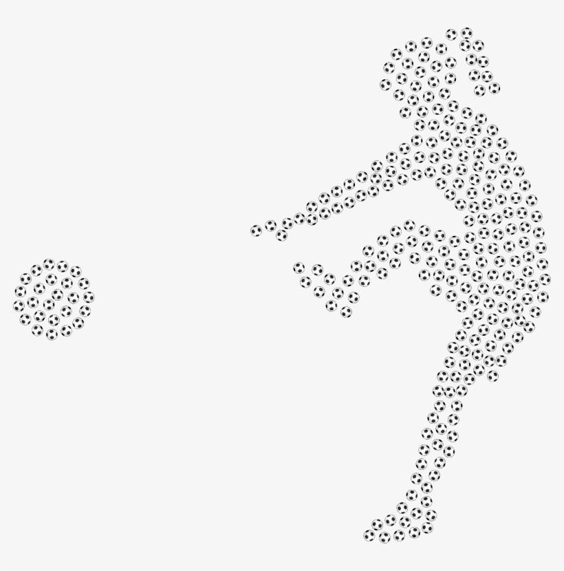 Girl Kicking Soccer Ball Silhouette Balls - Ball, transparent png