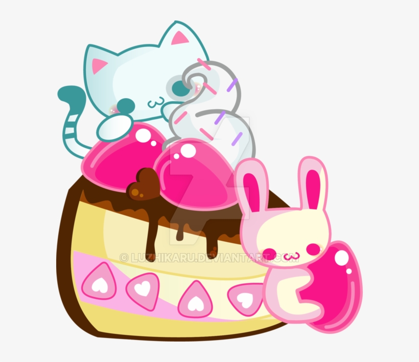 Cute Cake By Luzhikaru - Cute Cake Kawaii Png, transparent png