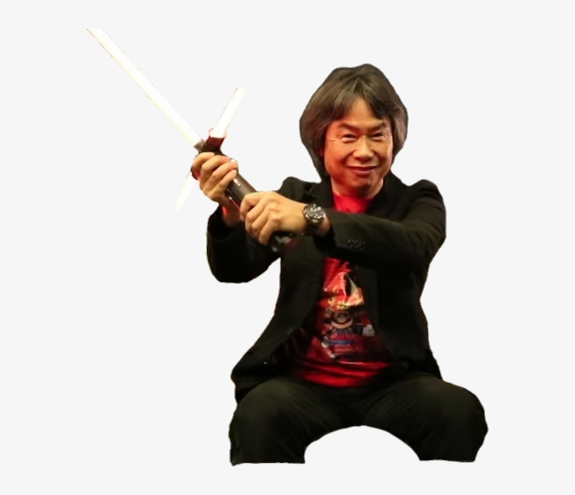 Shigeru Miyamoto With Lightsaber - Miyamoto Lightsaber, transparent png