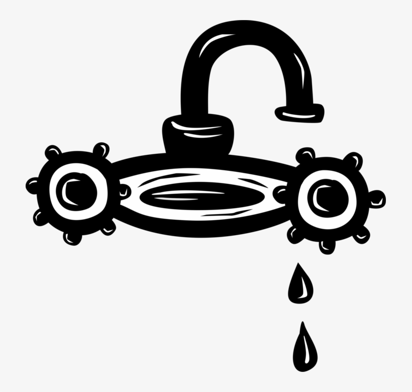 Vector Illustration Of Dripping Water Tap Sink Faucet - Circle, transparent png