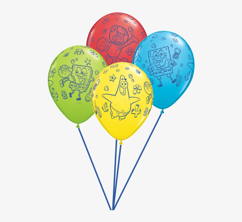 Spongebob Bouquets Prices Start From - 11" Spongebob & Friends Latex Balloons X 25, transparent png