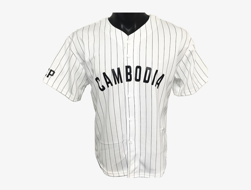 Image Of Rep Cambodia Pin Striped Baseball Jersey - Pin Stripes, transparent png
