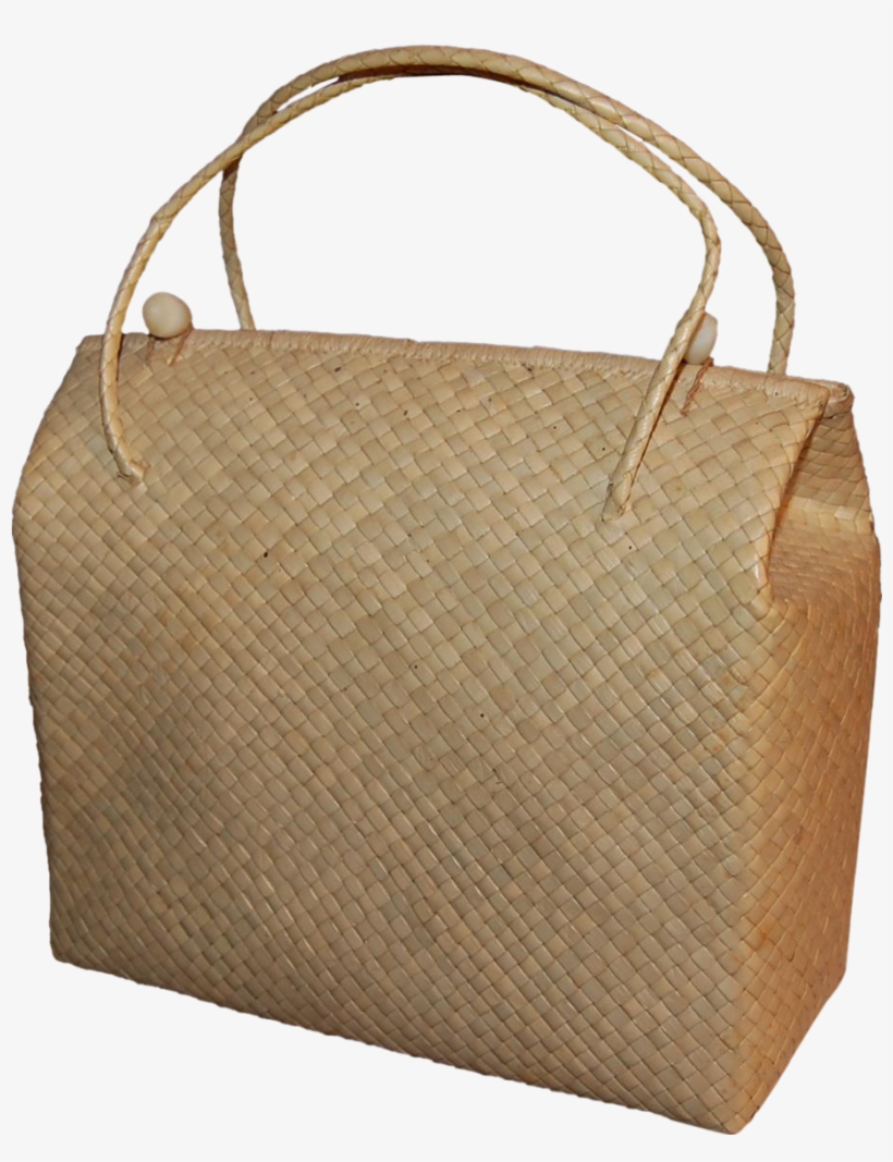 Vintage Woven South Seas Palm Or Reed Grass Purse From - Handbag, transparent png