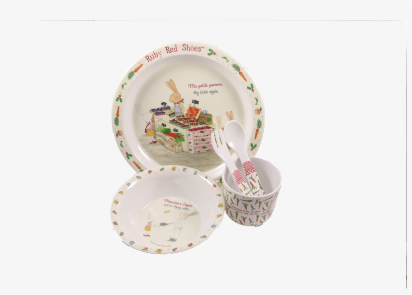 Ashdene Ruby Red Shoes Kids Dinner Set - Ashdene Ruby Goes To Paris Kids' Mealtime Set 5pce, transparent png