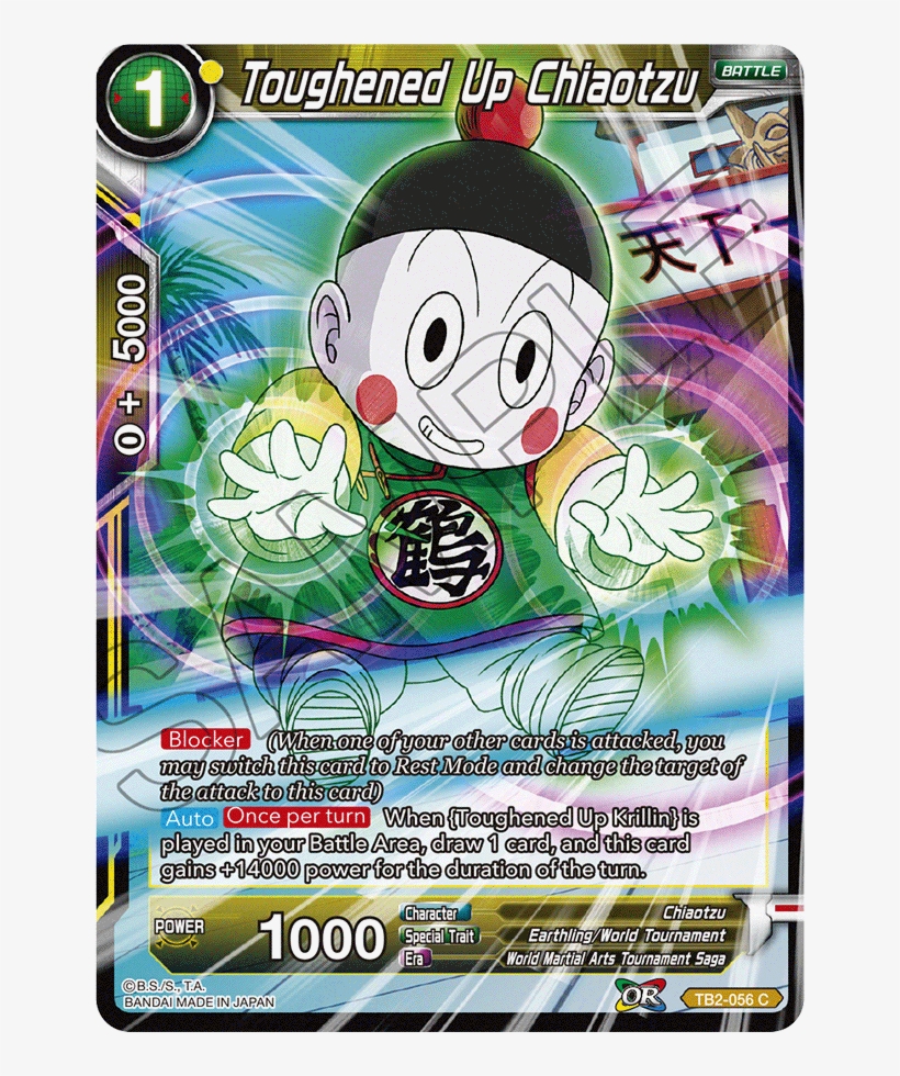 Tb2-056 Toughened Up Chiaotzu - Dbs Tcg World Martial Arts Tournament, transparent png
