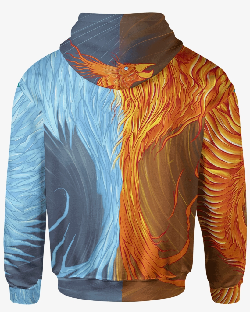 Fire & Ice Phoenix Unisex Hoodie - Active Shirt, transparent png