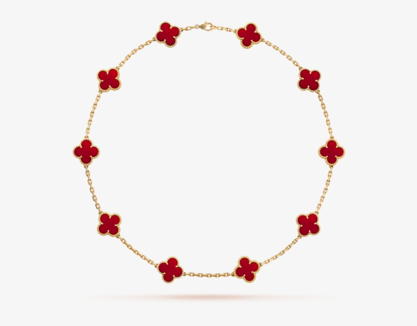 Vintage Alhambra Necklace, 10 Motifs - Van Cleef Alhambra Necklace Black, transparent png