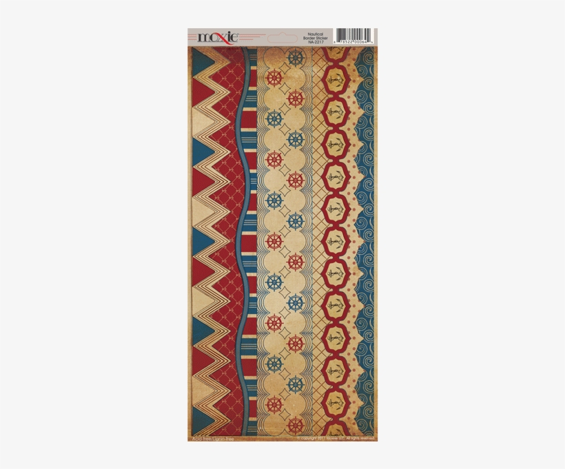 Moxxie Nautical Borders 6"x12" Sticker 10pc, transparent png