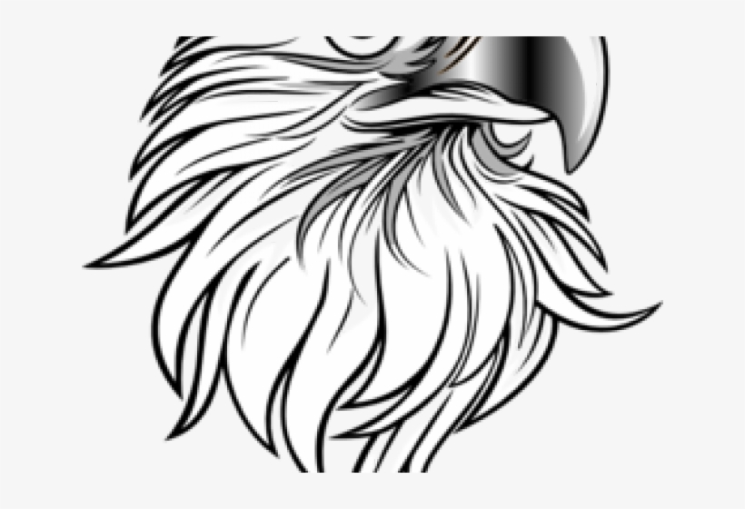 Eagle Head Side Black And White, transparent png