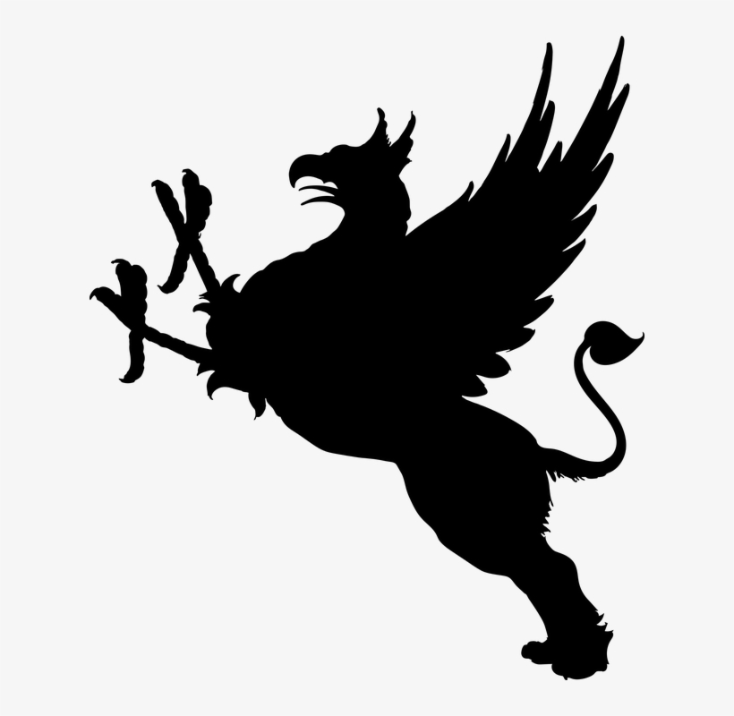 Bird, Creature, Feathers, Fictional, Griffin, Lion - Griffin Silhouette, transparent png