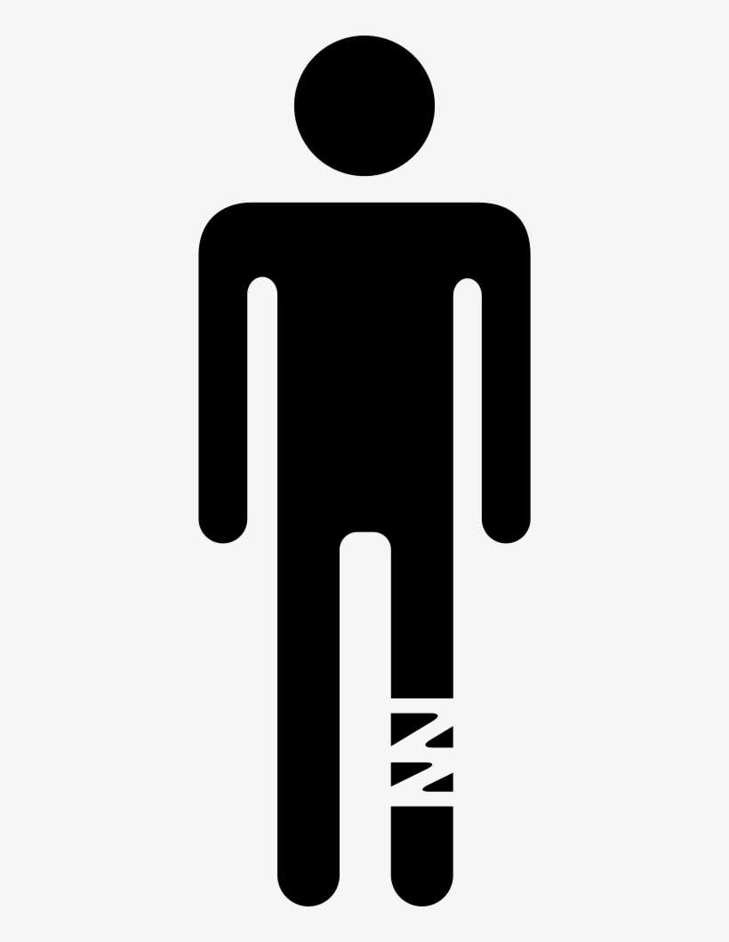Injured Leg Of A Standing Man Silhouette Comments - Portable Network Graphics, transparent png