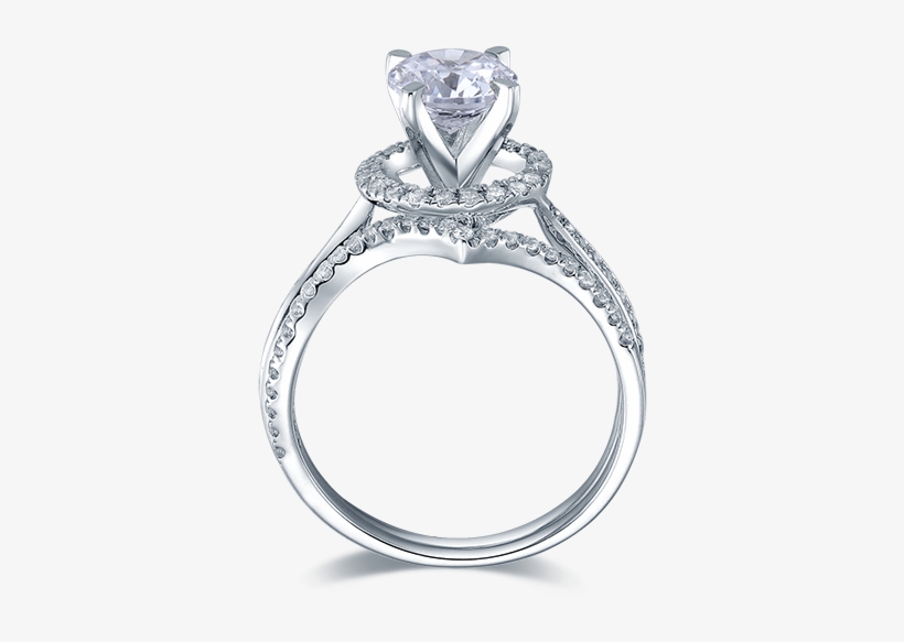 Silhouette Glamorous Wave Diamond Wedding Ring Set - Engagement Ring, transparent png