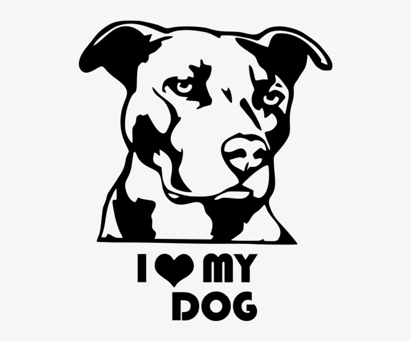 Pitbull Vinyl Decal - Love My Pitbull Decal, transparent png