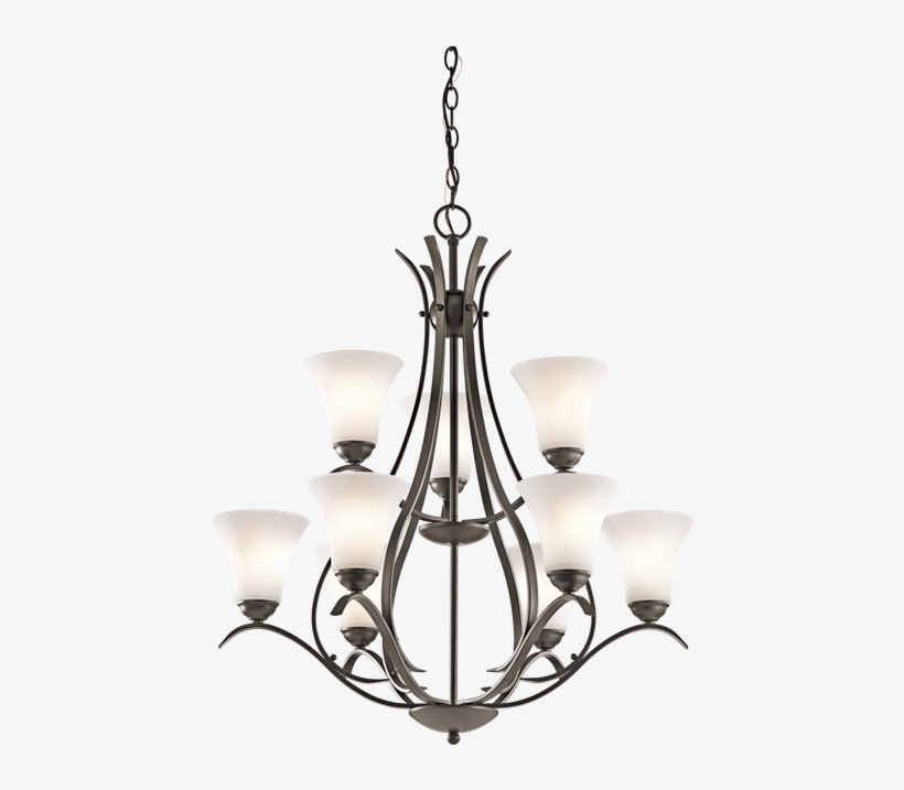 Kichler Keiran Collection Keiran 9 Light Led Chandelier - Alcott Hill Avery 9-light Shaded Chandelier Finish:, transparent png