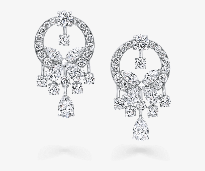 A Pair Of Graff Classic Butterfly Chandelier Earrings - Graff Butterfly, transparent png
