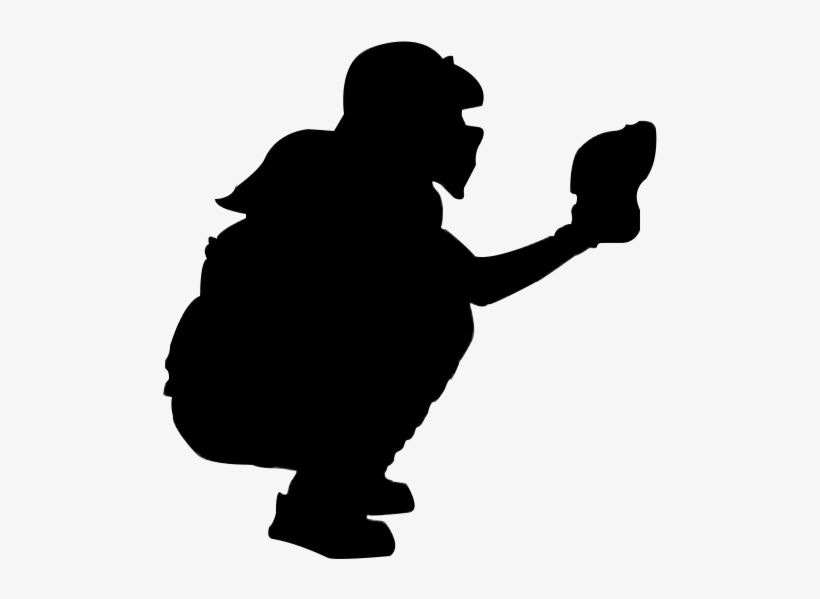 Catcher At Getdrawings Com Free For Personal - Black And White Softball Catcher, transparent png
