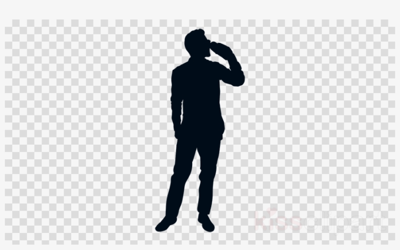 Silhouette Person Drinking Png Clipart Silhouette Man - Clip Art, transparent png