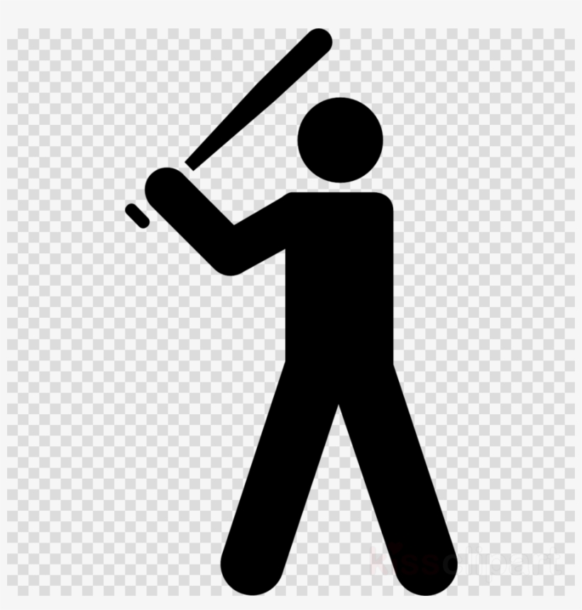 Baseball Symbol Png Clipart Baseball Bats Clip Art - Stick Figure Playing Baseball, transparent png