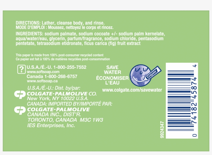 Softsoap Earth Blends Bar Soap, Coconut & Fig, Two - Brochure, transparent png