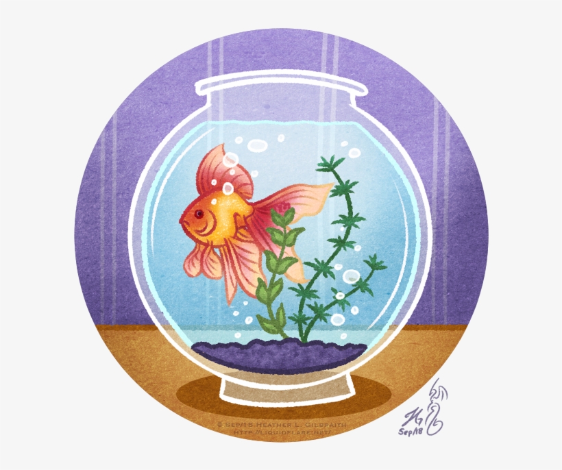 A Drawing Of A Fancy Fan-tailed Goldfish, Swimming - Drawing, transparent png