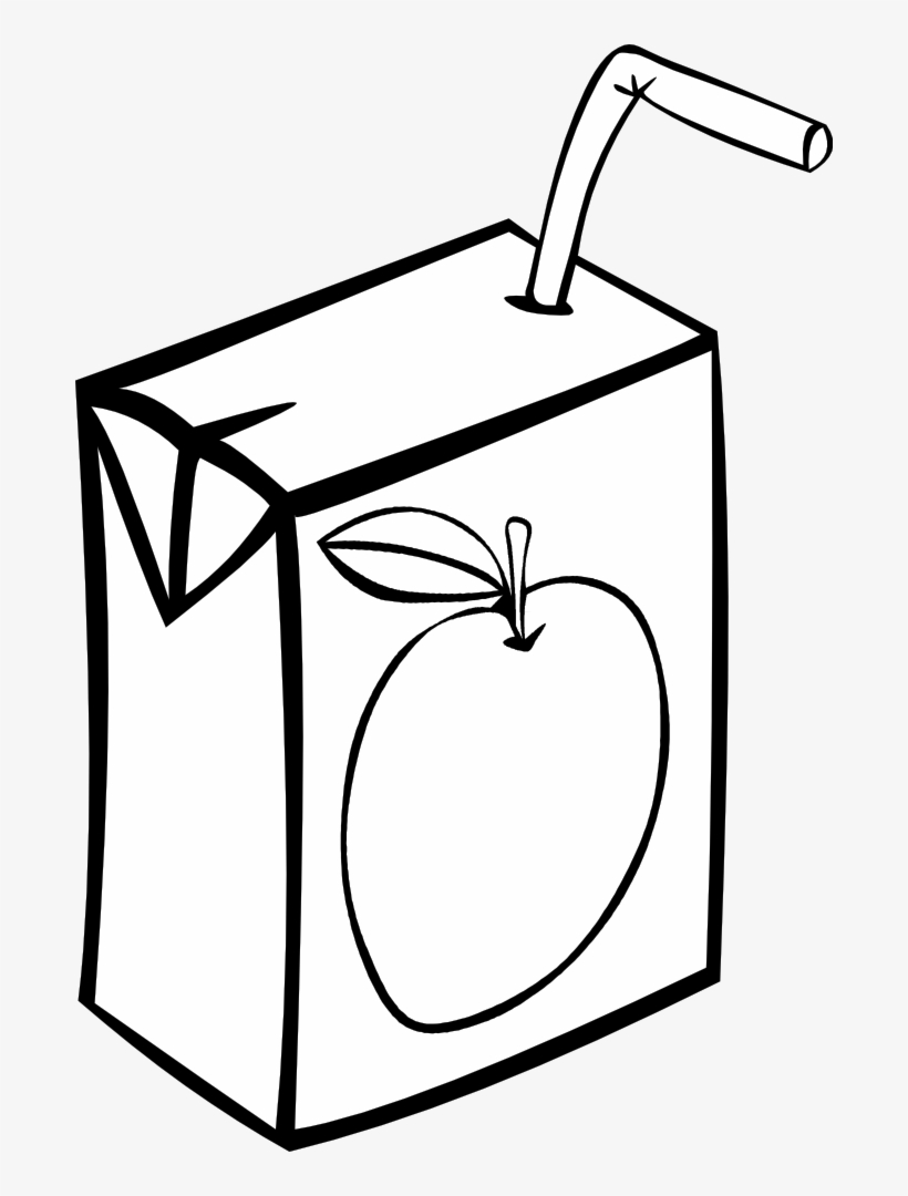 Apple Juice Outline Lineart - Juice Black And White, transparent png