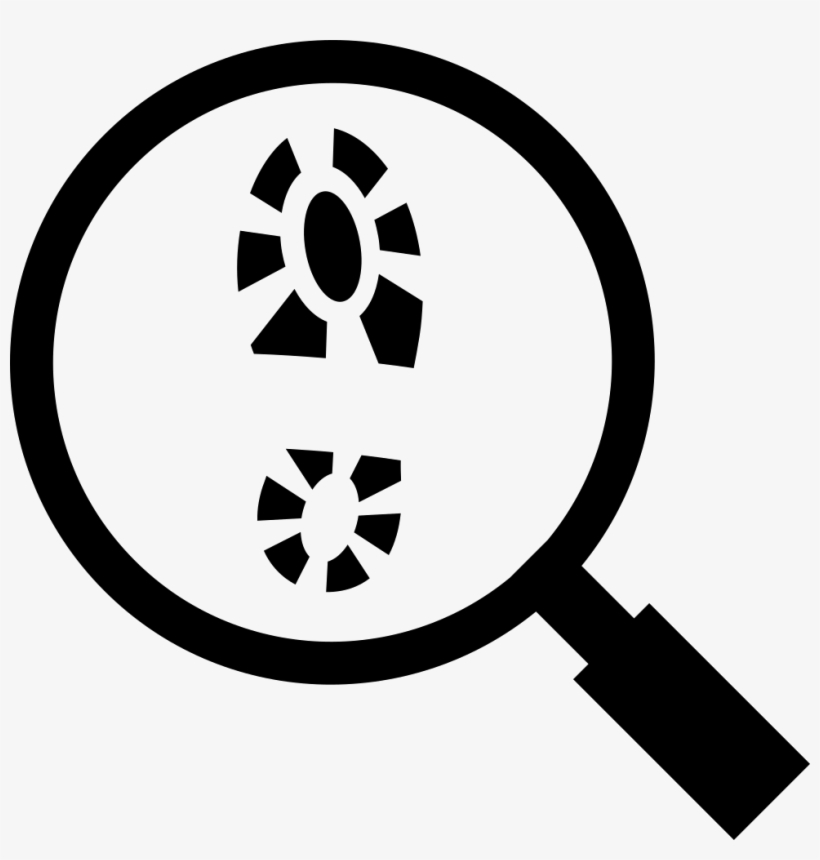 Footprint And Magnifying Glass - Icon, transparent png