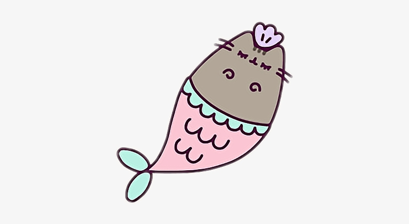 Cat Cute Siren Kawaii Tumblr Girlstickerfreetoedit - Pusheen Mermaids, transparent png