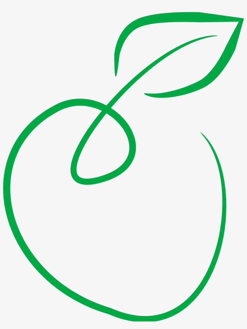 Outline 6 Apple Drawing Clipart - Green Apple Drawing, transparent png
