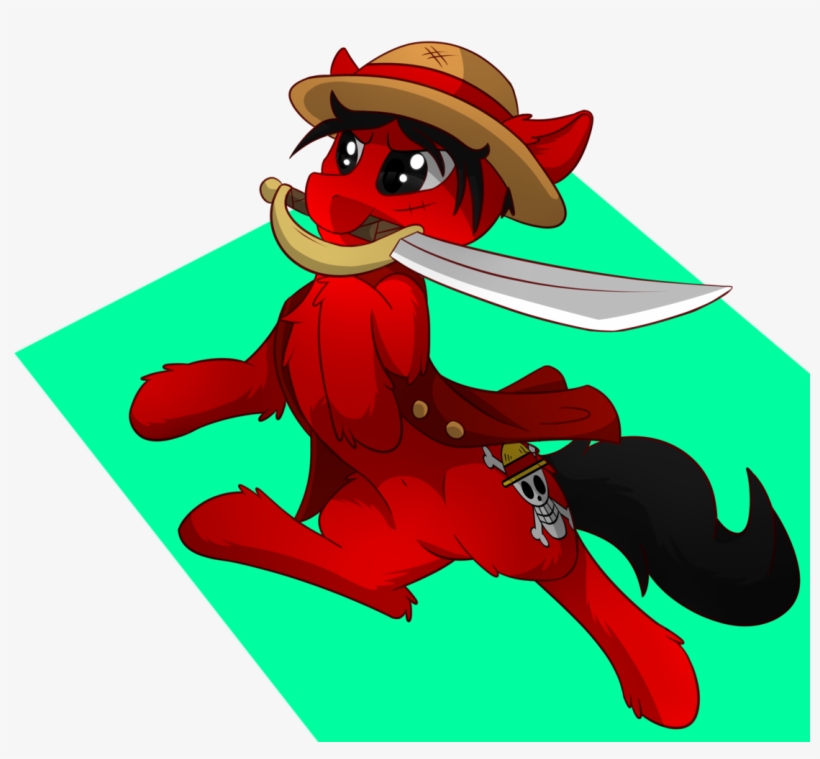 Whyena, Crossover, Hat, Monkey D Luffy, Mouth Hold, - Luffy D Monkey Pony, transparent png
