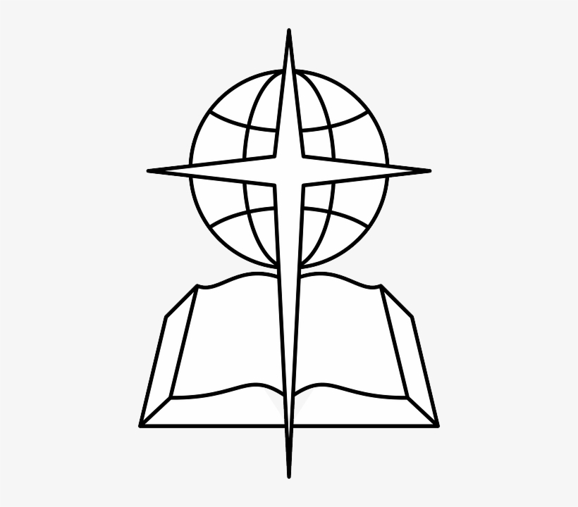 Outline, Cross, Open, Book, Bible, Religious, Southern - Convencion De Iglesia Bautista, transparent png