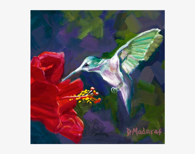 Hummingbird & The Hibiscus Glass Trivet - Madaras Gallery, transparent png