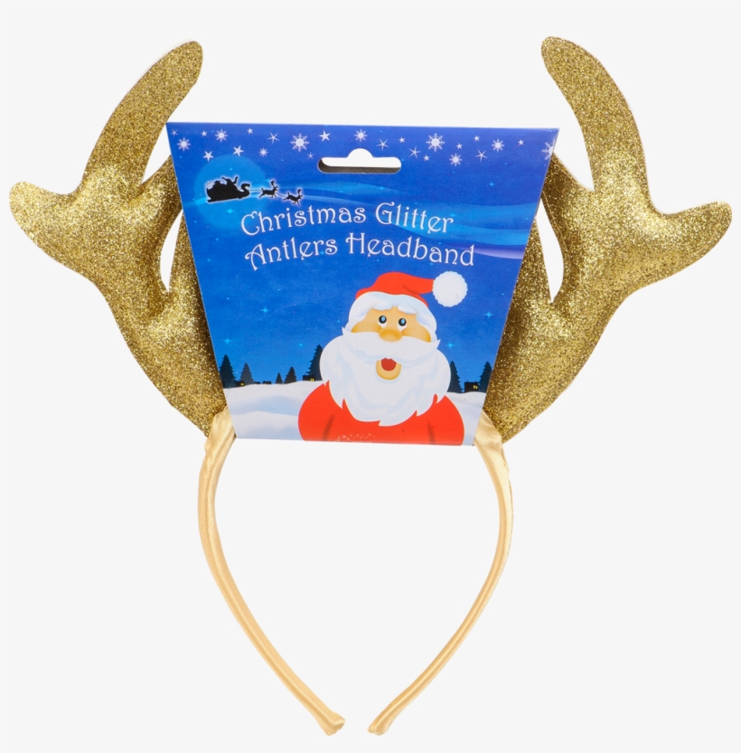 Xmas Glitter Antlers Headband, , Large - Julehårbånd Med Glimmergevir, transparent png